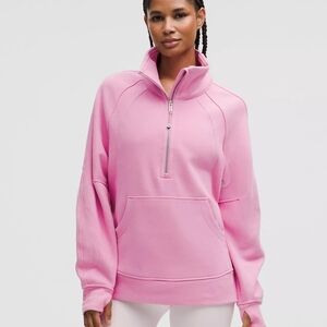 Lululemon Women's Pink Half-Zip Oversized Long Scuba